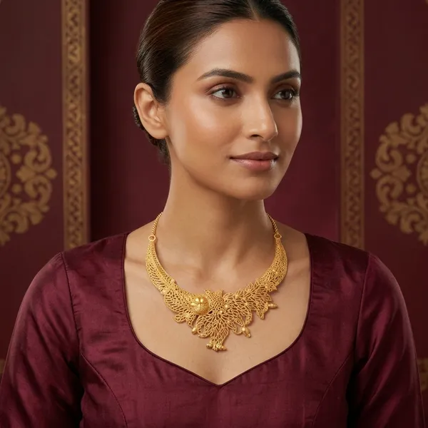 Gold_1_Gram_Gold_Floral_Traditional_Necklace_For_Women_-_Pack_of_2