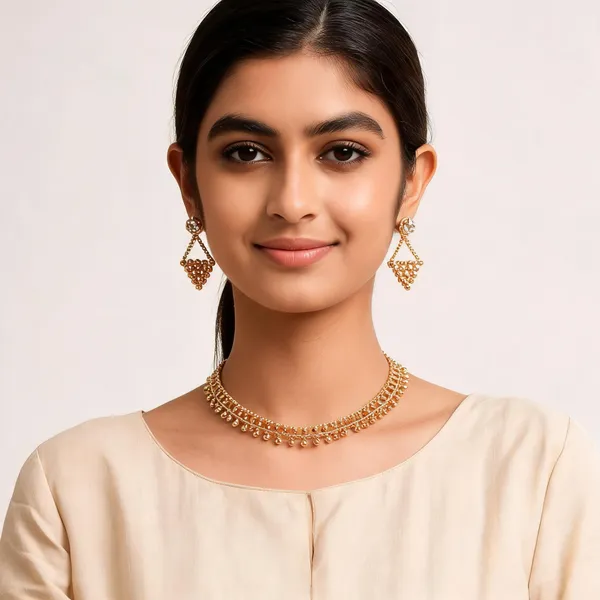 Gold_1_Gram_Gold_Traditional_Linked_Necklace_Set_For_Women