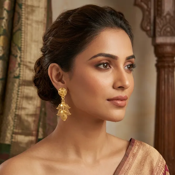 Gold_1_Gram_Gold_Leaf_Drop_Dangling_Earrings_For_Women_-_Pack_of_4