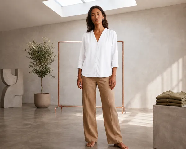 White_Cotton_Relaxed_Fit_V-Neck_Blouse_For_Women