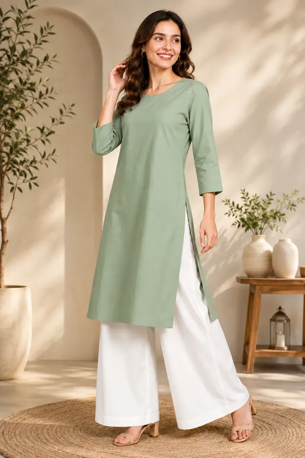 Women_Cotton_Round_Neck_Straight_Kurti_Casual_Everyday_Wear