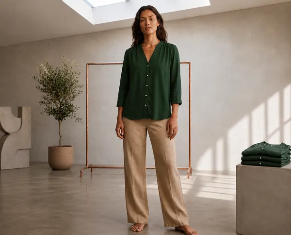 Green_Cotton_Relaxed_Fit_Button_Down_Shirt_For_Women