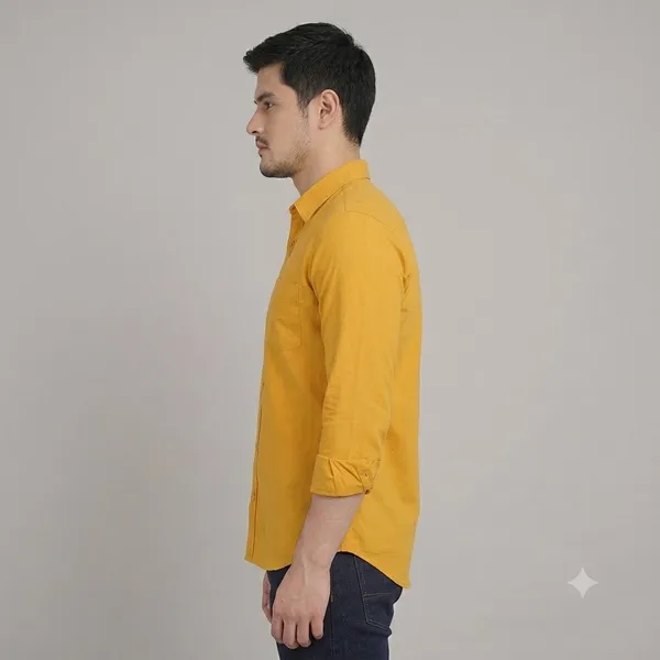 Men's_Solid_Cotton_Casual_Button-Down_Shirt_�_Mustard_Yellow_(Full_Sleeves)