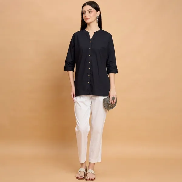 Black_Cotton_Straight_Fit_Kurti_For_Women