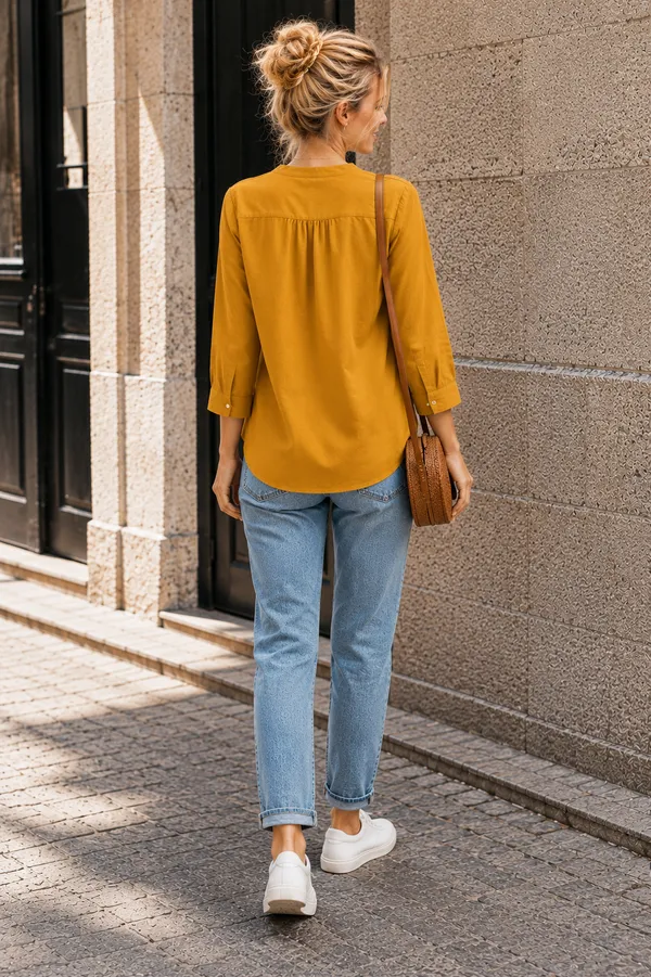 Mustard_Cotton_Relaxed_Fit_Button_Front_Top_For_Women