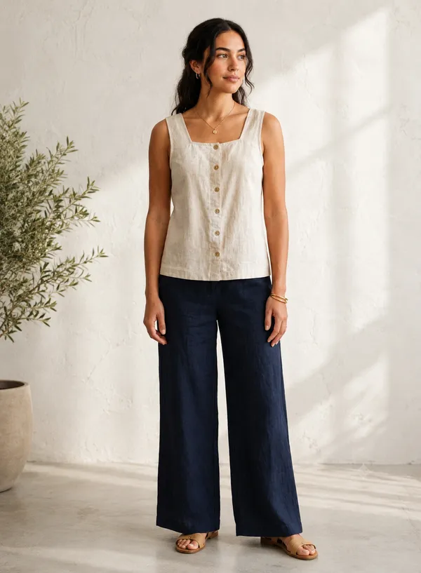 Ivory_Cotton_Relaxed_Fit_Button_Front_Top_For_Women