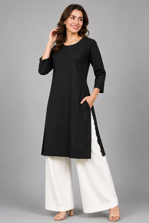 Women_Cotton_Round_Neck_Straight_Kurti_Casual_Everyday_Wear