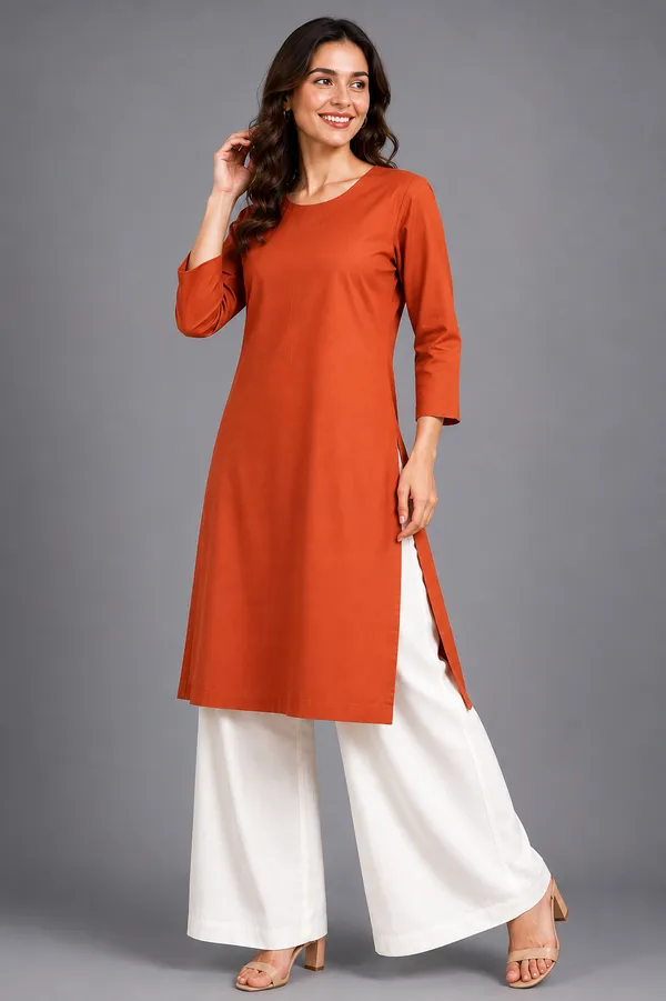 Women_Cotton_Round_Neck_Straight_Kurti_Casual_Everyday_Wear
