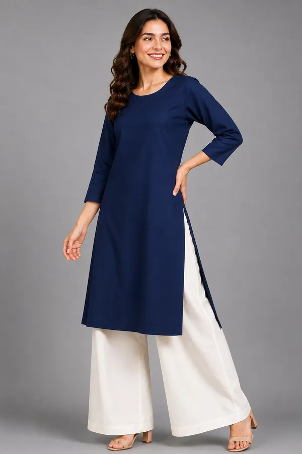 Women_Cotton_Round_Neck_Straight_Kurti_Casual_Everyday_Wear