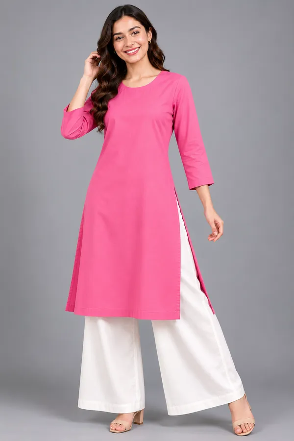 Women_Cotton_Round_Neck_Straight_Kurti_Casual_Everyday_Wear