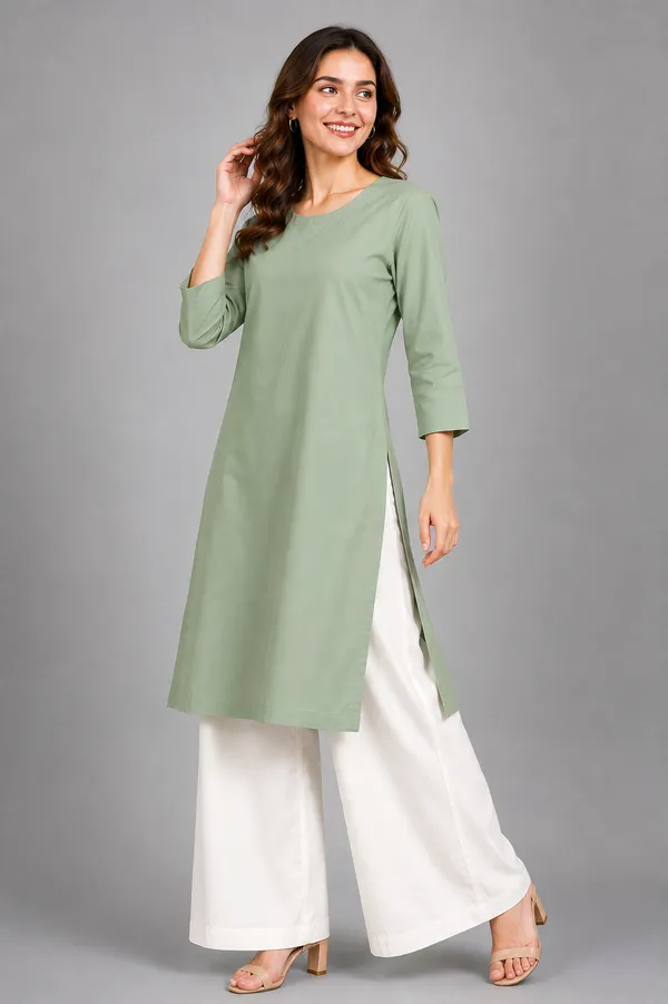 Women_Cotton_Round_Neck_Straight_Kurti_Casual_Everyday_Wear