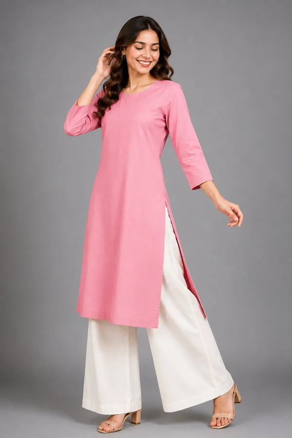 Women_Cotton_Round_Neck_Straight_Kurti_Casual_Everyday_Wear