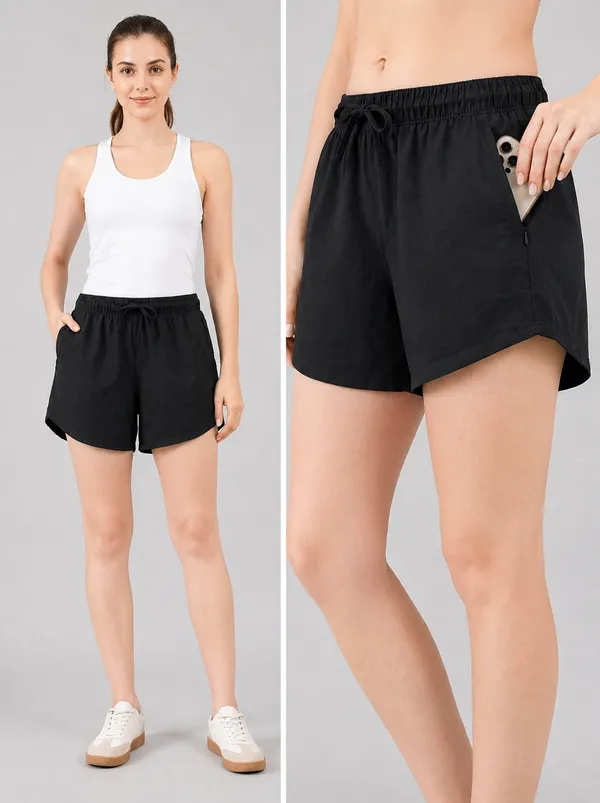 Women_Pure_Cotton_Breathable_Summer_Shorts_High-Waisted_Relaxed_Fit_Lounge_&_Sleepwear_Shorts