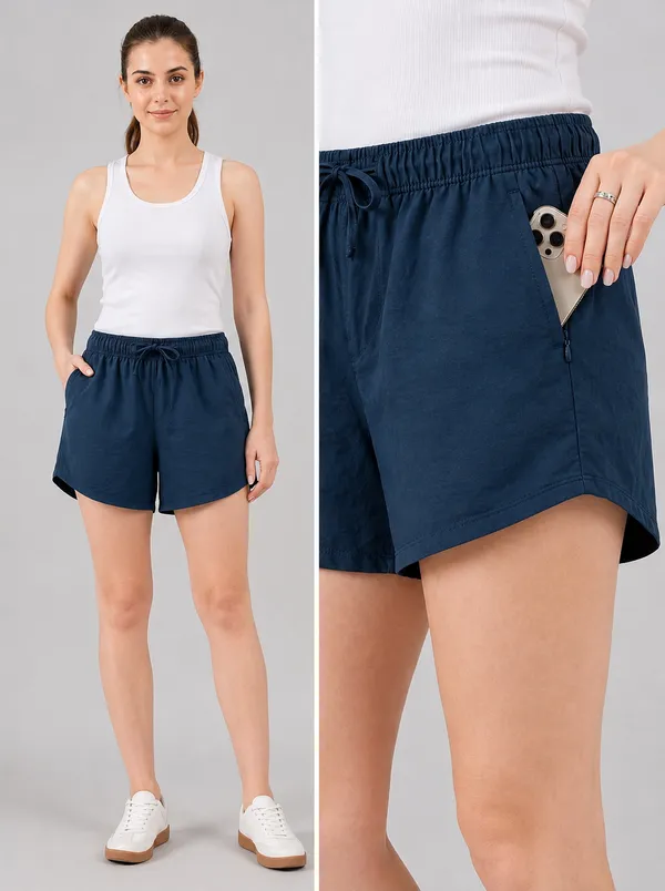 Women_Pure_Cotton_Breathable_Summer_Shorts_High-Waisted_Relaxed_Fit_Lounge_&_Sleepwear_Shorts