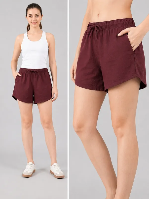 Women_Pure_Cotton_Breathable_Summer_Shorts_High-Waisted_Relaxed_Fit_Lounge_&_Sleepwear_Shorts