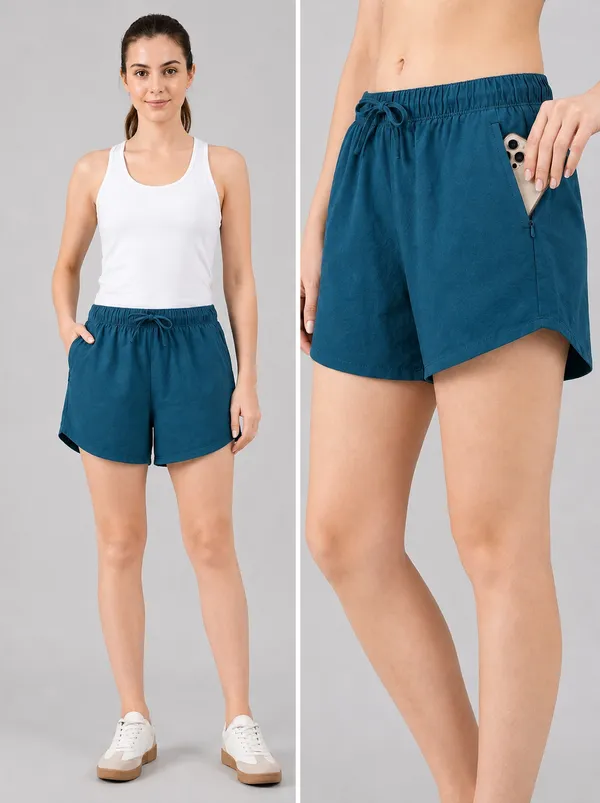Women_Pure_Cotton_Breathable_Summer_Shorts_High-Waisted_Relaxed_Fit_Lounge_&_Sleepwear_Shorts