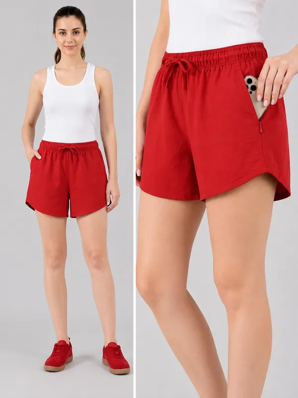 Women_Pure_Cotton_Breathable_Summer_Shorts_High-Waisted_Relaxed_Fit_Lounge_&_Sleepwear_Shorts