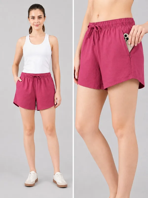 Women_Pure_Cotton_Breathable_Summer_Shorts_High-Waisted_Relaxed_Fit_Lounge_&_Sleepwear_Shorts