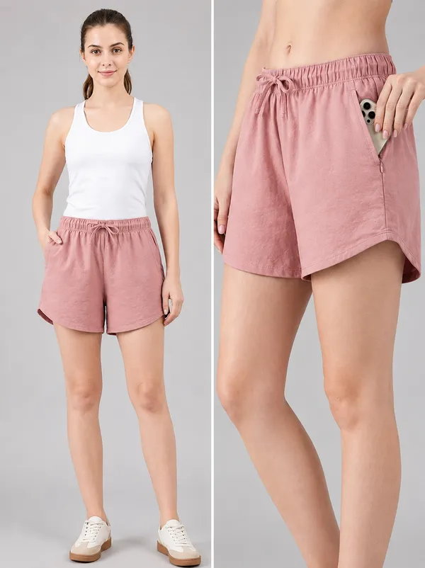 Women_Pure_Cotton_Breathable_Summer_Shorts_High-Waisted_Relaxed_Fit_Lounge_&_Sleepwear_Shorts
