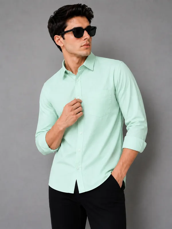 Men's_Premium_Mint_Green_Solid_Cotton_Casual_Shirt