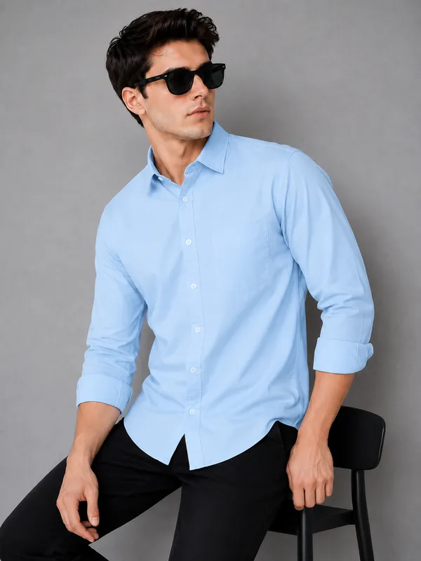 Men's_Premium_Sky_Blue_Solid_Cotton_Casual_Shirt