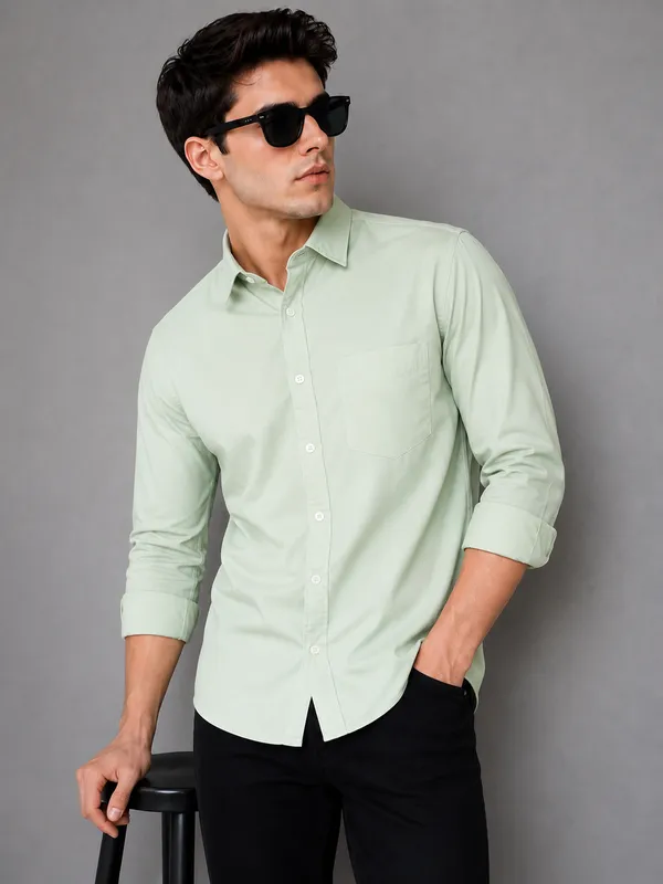 Men's_Premium_Mint_Green_Solid_Cotton_Casual_Shirt