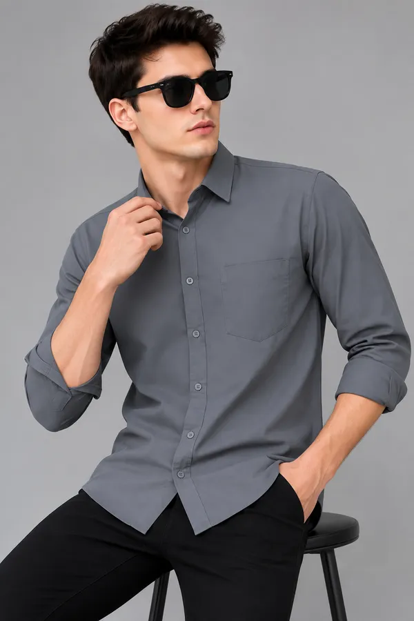 Men's_Premium_Grey_Solid_Cotton_Casual_Shirt