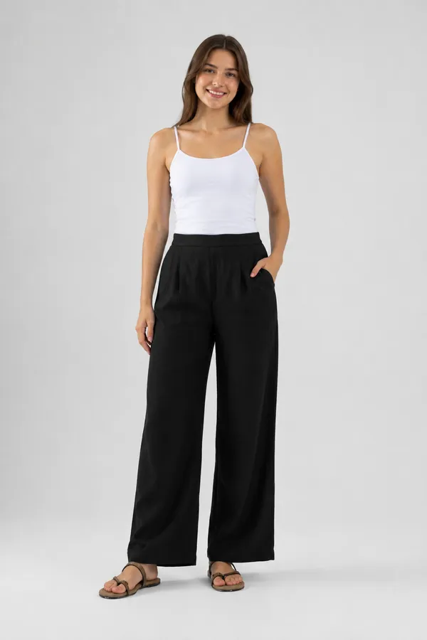 Women�s_Breathable_Black_Color_Cotton_Wide_Leg_Pants_�_Relaxed_Fit_Lounge_&_Casual_Trousers