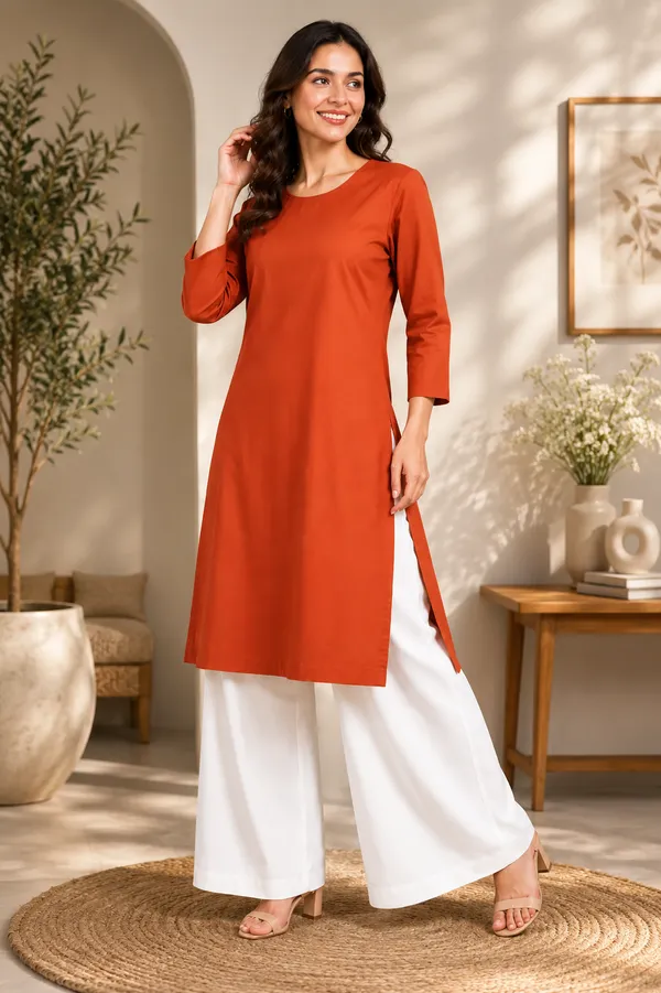 Women_Cotton_Round_Neck_Straight_Kurti_Casual_Everyday_Wear