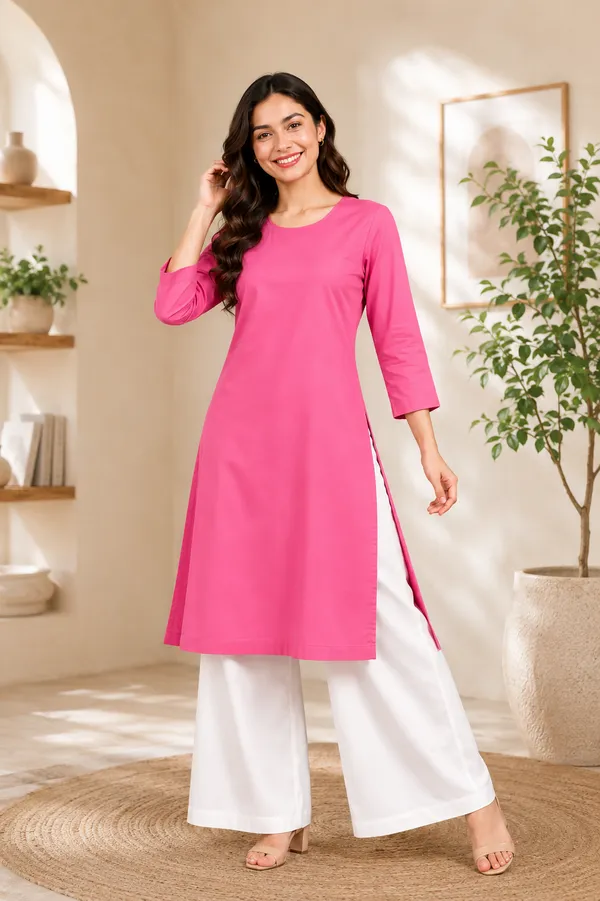 Women_Cotton_Round_Neck_Straight_Kurti_Casual_Everyday_Wear