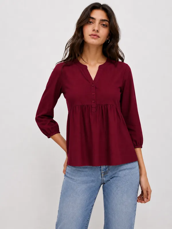 Maroon_Cotton_Relaxed_Fit_Peplum_Top_For_Women