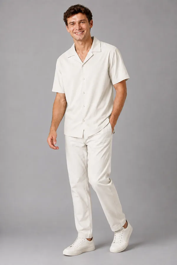 Men's_Off_white_Cuban_Collar_Cotton_Flex_Shirt_�_The_Resort_Collection