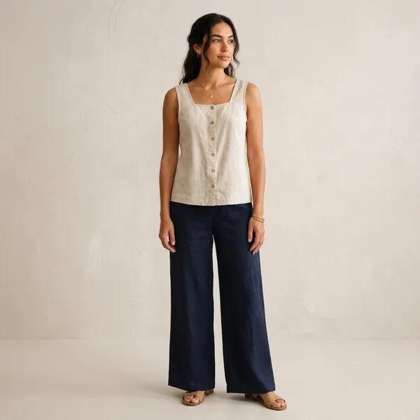 Ivory_Cotton_Relaxed_Fit_Button_Front_Top_For_Women