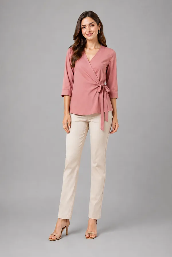 Pink_Cotton_Relaxed_Fit_Wrap_Style_Top_For_Women