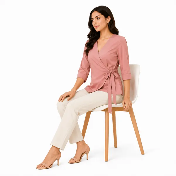 Pink_Cotton_Relaxed_Fit_Wrap_Style_Top_For_Women
