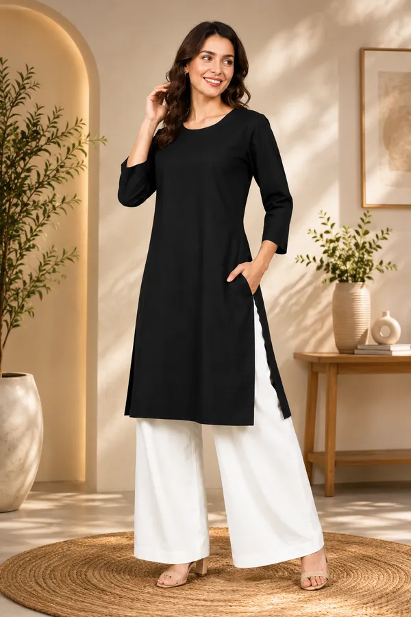 Women_Cotton_Round_Neck_Straight_Kurti_Casual_Everyday_Wear