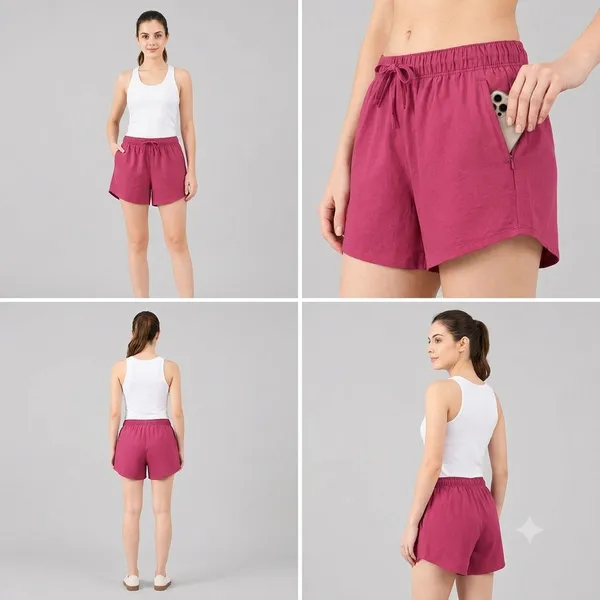 Women_Pure_Cotton_Breathable_Summer_Shorts_High-Waisted_Relaxed_Fit_Lounge_&_Sleepwear_Shorts