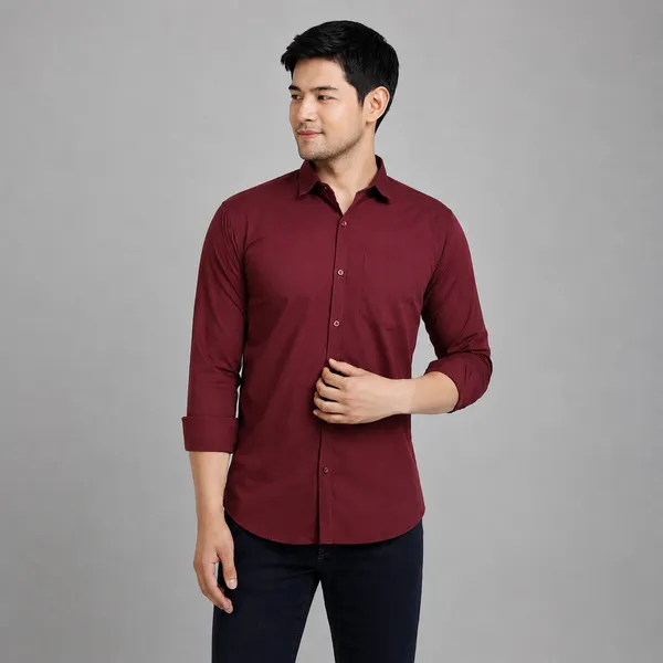 Men's_Solid_Cotton_Casual_Button-Down_Shirt_�_Maroon_(Full_Sleeves)