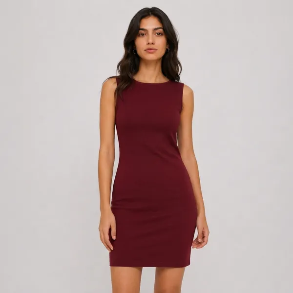 Burgundy_Cotton_Bodycon_Sleeveless_Mini_Dress_For_Women