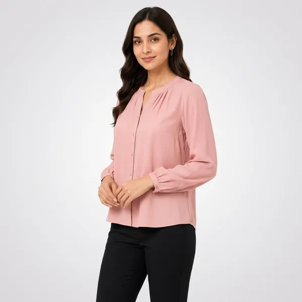 Pink_Cotton_Relaxed_Fit_Long_Sleeve_Blouse_For_Women