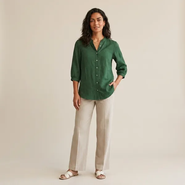 Green_Cotton_Relaxed_Fit_Button_Front_Shirt_For_Women
