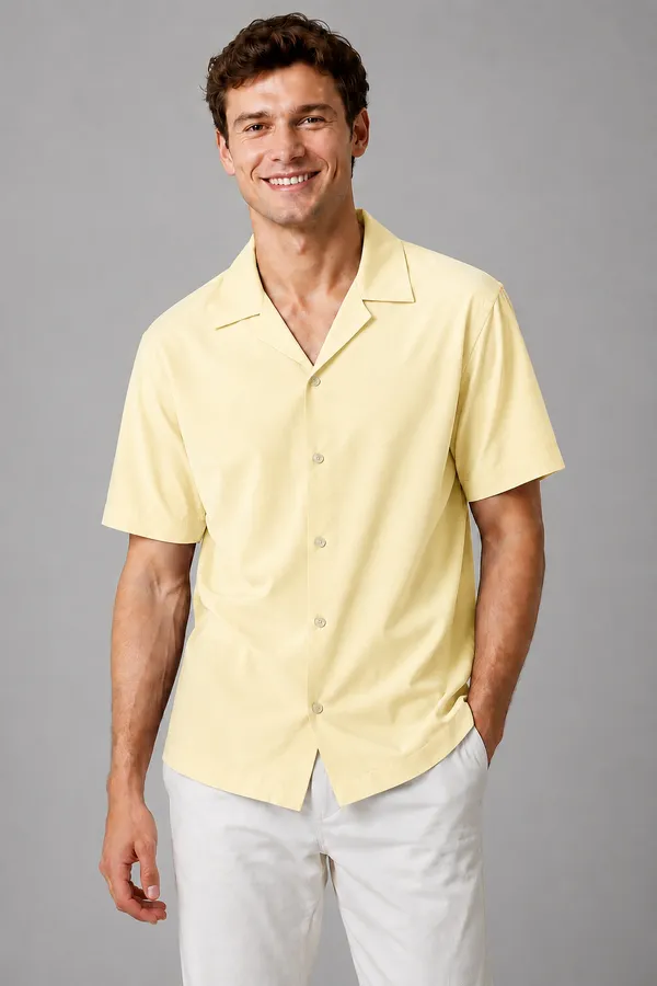 Men's_Rust_Light_Yellow_Collar_Cotton_Flex_Shirt_�_The_Resort_Collection