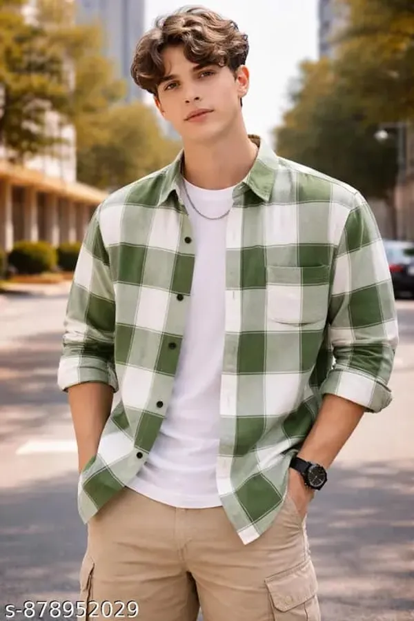 Green_Plaid_Casual_Shirt_for_Men