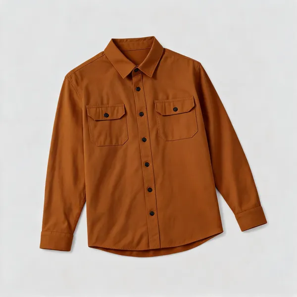 Orange_Cotton_Relaxed_Fit_Button_Front_Overshirt_For_Men
