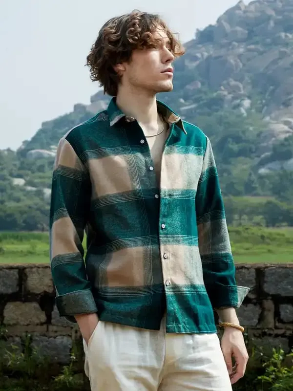 Green_Plaid_Casual_Shirt_for_Men
