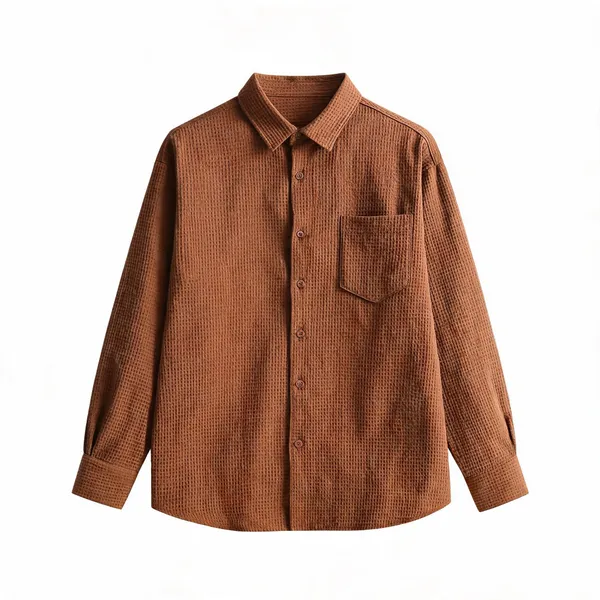Brown_Cotton_Textured_Relaxed_Fit_Casual_Shirt_For_Men