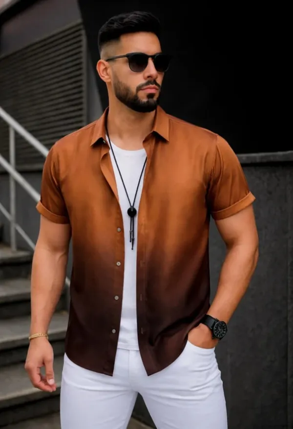 Brown_Short_Sleeve_Casual_Shirt_for_Men