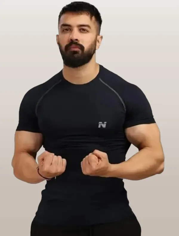 Black_Polyester_Compression_Fit_Sports_T_Shirt_For_Men