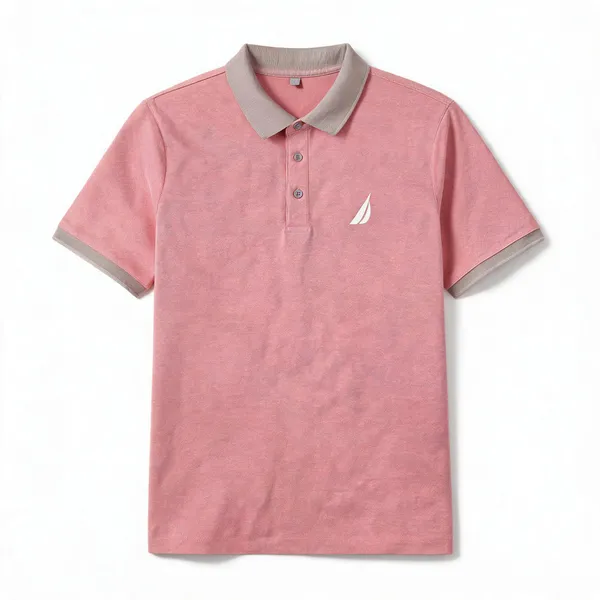 Pink_Cotton_Contrast_Trim_Polo_T_Shirt_For_Men
