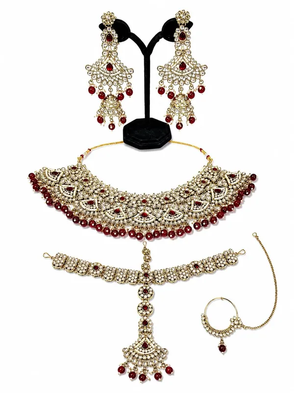 Gold-Tone_Stone-Studded_Choker_Necklace_Set_for_Women
